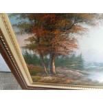 Средна картина масло на платно Испания , уникална двойна рамка трезор - 3588